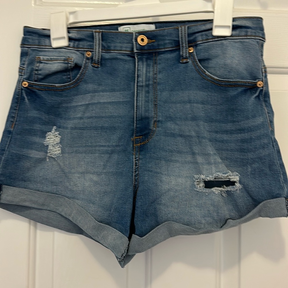 Medium Wash Distressed Denim Shorts by Regeneration by Celebrity Pink